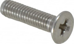 Value Collection - M3x0.50 Metric Coarse, 12mm OAL Phillips Drive Machine Screw - Flat Head, Grade 18-8 Stainless Steel, Uncoated, Without Washer - Americas Industrial Supply