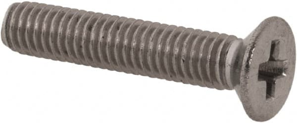 Value Collection - M3x0.50 Metric Coarse, 16mm OAL Phillips Drive Machine Screw - Flat Head, Grade 18-8 Stainless Steel, Uncoated, Without Washer - Americas Industrial Supply