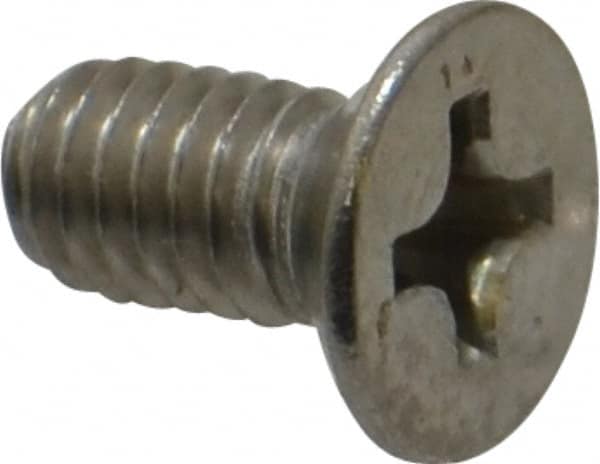 Value Collection - M4x0.70 Metric Coarse, 8mm OAL Phillips Drive Machine Screw - Flat Head, Grade 18-8 Stainless Steel, Uncoated, Without Washer - Americas Industrial Supply