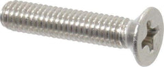 Value Collection - M4x0.70 Metric Coarse, 20mm OAL Phillips Drive Machine Screw - Flat Head, Grade 18-8 Stainless Steel, Uncoated, Without Washer - Americas Industrial Supply