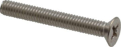 Value Collection - M4x0.70 Metric Coarse, 30mm OAL Phillips Drive Machine Screw - Flat Head, Grade 18-8 Stainless Steel, Uncoated, Without Washer - Americas Industrial Supply