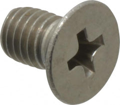 Value Collection - M5x0.80 Metric Coarse, 8mm OAL Phillips Drive Machine Screw - Flat Head, Grade 18-8 Stainless Steel, Uncoated, Without Washer - Americas Industrial Supply