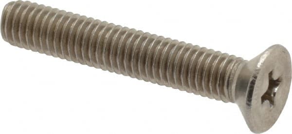 Value Collection - M5x0.80 Metric Coarse, 30mm OAL Phillips Drive Machine Screw - Flat Head, Grade 18-8 Stainless Steel, Uncoated, Without Washer - Americas Industrial Supply