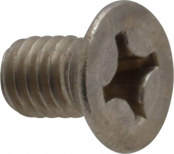 Value Collection - M6x1.00 Metric Coarse, 10mm OAL Phillips Drive Machine Screw - Flat Head, Grade 18-8 Stainless Steel, Uncoated, Without Washer - Americas Industrial Supply