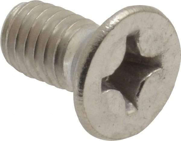 Value Collection - M6x1.00 Metric Coarse, 12mm OAL Phillips Drive Machine Screw - Flat Head, Grade 18-8 Stainless Steel, Uncoated, Without Washer - Americas Industrial Supply