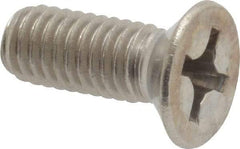 Value Collection - M6x1.00 Metric Coarse, 16mm OAL Phillips Drive Machine Screw - Flat Head, Grade 18-8 Stainless Steel, Uncoated, Without Washer - Americas Industrial Supply