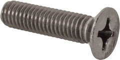 Value Collection - M6x1.00 Metric Coarse, 25mm OAL Phillips Drive Machine Screw - Flat Head, Grade 18-8 Stainless Steel, Uncoated, Without Washer - Americas Industrial Supply