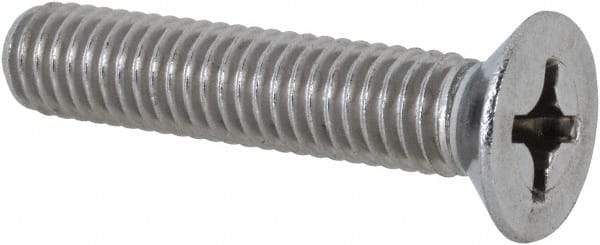 Value Collection - M6x1.00 Metric Coarse, 30mm OAL Phillips Drive Machine Screw - Flat Head, Grade 18-8 Stainless Steel, Uncoated, Without Washer - Americas Industrial Supply