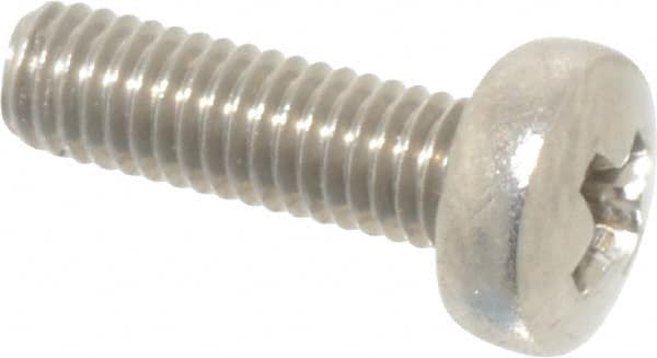 Value Collection - M3x0.50 Metric Coarse, 10mm Length Under Head Phillips Drive Machine Screw - Pan Head, Grade 18-8 Stainless Steel, Uncoated, Without Washer - Americas Industrial Supply