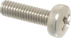 Value Collection - M3x0.50 Metric Coarse, 10mm Length Under Head Phillips Drive Machine Screw - Pan Head, Grade 18-8 Stainless Steel, Uncoated, Without Washer - Americas Industrial Supply
