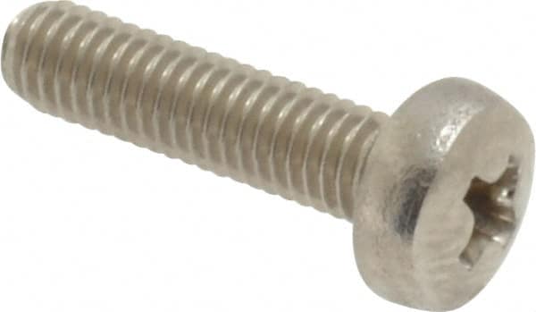 Value Collection - M3x0.50 Metric Coarse, 12mm Length Under Head Phillips Drive Machine Screw - Pan Head, Grade 18-8 Stainless Steel, Uncoated, Without Washer - Americas Industrial Supply