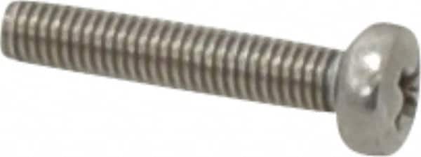 Value Collection - M3x0.50 Metric Coarse, 16mm Length Under Head Phillips Drive Machine Screw - Pan Head, Grade 18-8 Stainless Steel, Uncoated, Without Washer - Americas Industrial Supply