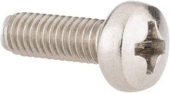 Value Collection - M4x0.70 Metric Coarse, 12mm Length Under Head Phillips Drive Machine Screw - Pan Head, Grade 18-8 Stainless Steel, Uncoated, Without Washer - Americas Industrial Supply