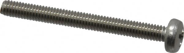 Value Collection - M4x0.70 Metric Coarse, 30mm Length Under Head Phillips Drive Machine Screw - Pan Head, Grade 18-8 Stainless Steel, Uncoated, Without Washer - Americas Industrial Supply