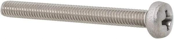Value Collection - M4x0.70 Metric Coarse, 40mm Length Under Head Phillips Drive Machine Screw - Pan Head, Grade 18-8 Stainless Steel, Uncoated, Without Washer - Americas Industrial Supply