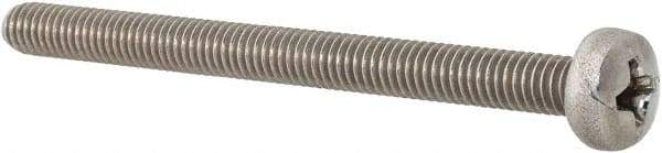 Value Collection - M4x0.70 Metric Coarse, 50mm Length Under Head Phillips Drive Machine Screw - Pan Head, Grade 18-8 Stainless Steel, Uncoated, Without Washer - Americas Industrial Supply