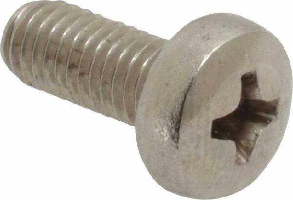Value Collection - M5x0.80 Metric Coarse, 12mm Length Under Head Phillips Drive Machine Screw - Pan Head, Grade 18-8 Stainless Steel, Uncoated, Without Washer - Americas Industrial Supply