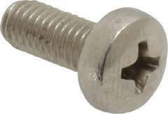Value Collection - M5x0.80 Metric Coarse, 12mm Length Under Head Phillips Drive Machine Screw - Pan Head, Grade 18-8 Stainless Steel, Uncoated, Without Washer - Americas Industrial Supply