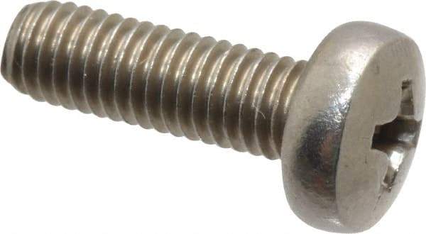 Value Collection - M5x0.80 Metric Coarse, 16mm Length Under Head Phillips Drive Machine Screw - Pan Head, Grade 18-8 Stainless Steel, Uncoated, Without Washer - Americas Industrial Supply
