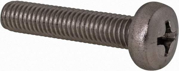 Value Collection - M5x0.80 Metric Coarse, 25mm Length Under Head Phillips Drive Machine Screw - Pan Head, Grade 18-8 Stainless Steel, Uncoated, Without Washer - Americas Industrial Supply