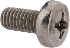 Value Collection - M6x1.00 Metric Coarse, 12mm Length Under Head Phillips Drive Machine Screw - Pan Head, Grade 18-8 Stainless Steel, Uncoated, Without Washer - Americas Industrial Supply