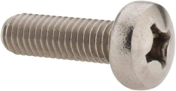 Value Collection - M6x1.00 Metric Coarse, 20mm Length Under Head Phillips Drive Machine Screw - Pan Head, Grade 18-8 Stainless Steel, Uncoated, Without Washer - Americas Industrial Supply