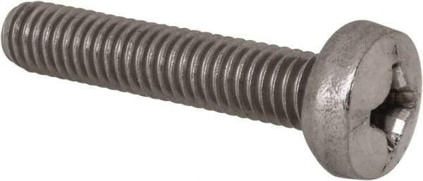 Value Collection - M6x1.00 Metric Coarse, 30mm Length Under Head Phillips Drive Machine Screw - Pan Head, Grade 18-8 Stainless Steel, Uncoated, Without Washer - Americas Industrial Supply