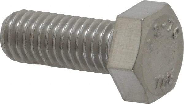 Value Collection - M8x1.25mm Metric Coarse, 20mm Length Under Head Hex Head Cap Screw - Fully Threaded, Grade 18-8 & Austenitic A2 Stainless Steel, 13mm Hex - Americas Industrial Supply