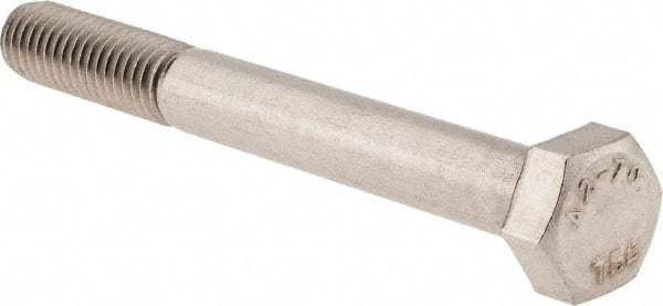 Value Collection - M8x1.25mm Metric Coarse, 70mm Length Under Head Hex Head Cap Screw - Fully Threaded, Grade 18-8 & Austenitic A2 Stainless Steel, 13mm Hex - Americas Industrial Supply