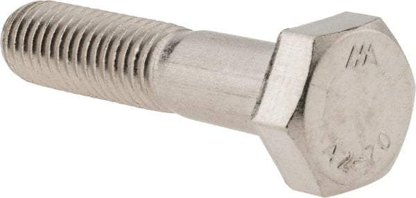 Value Collection - M10x1.50mm Metric Coarse, 45mm Length Under Head Hex Head Cap Screw - Partially Threaded, Grade 18-8 & Austenitic A2 Stainless Steel, 17mm Hex - Americas Industrial Supply