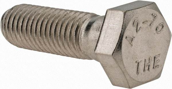 Value Collection - M12x1.75mm Metric Coarse, 40mm Length Under Head Hex Head Cap Screw - Partially Threaded, Grade 18-8 & Austenitic A2 Stainless Steel, 19mm Hex - Americas Industrial Supply