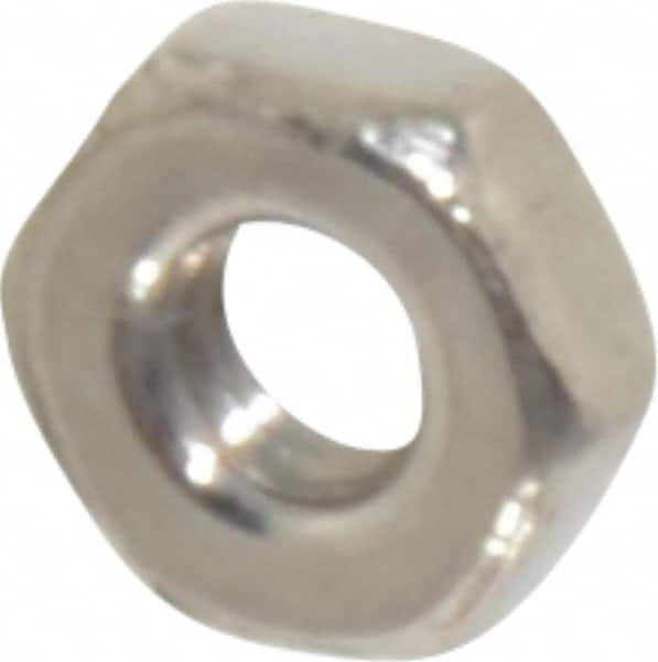 Value Collection - M2.5x0.45 Stainless Steel Right Hand Hex Nut - 4mm Across Flats, 1.6mm High, Uncoated - Americas Industrial Supply