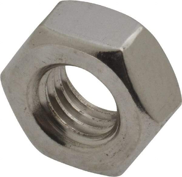 Value Collection - M10x1.50 Stainless Steel Right Hand Hex Nut - 17mm Across Flats, 8mm High, Uncoated - Americas Industrial Supply