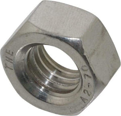 Value Collection - M12x1.75 Stainless Steel Right Hand Hex Nut - 19mm Across Flats, 10mm High, Uncoated - Americas Industrial Supply