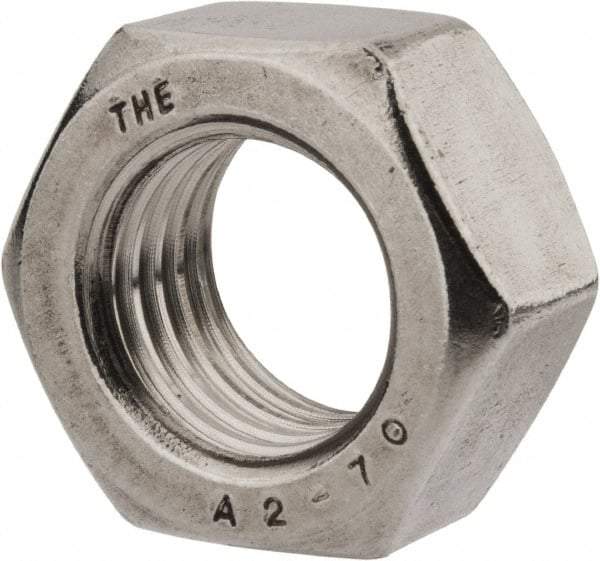 Value Collection - M24x3.00 Stainless Steel Right Hand Hex Nut - 36mm Across Flats, 19mm High, Uncoated - Americas Industrial Supply