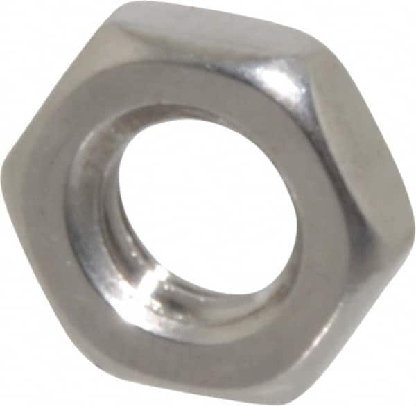 Value Collection - M6x1.00 Metric Coarse Stainless Steel Right Hand Hex Jam Nut - 10mm Across Flats, 3.2mm High, Uncoated - Americas Industrial Supply