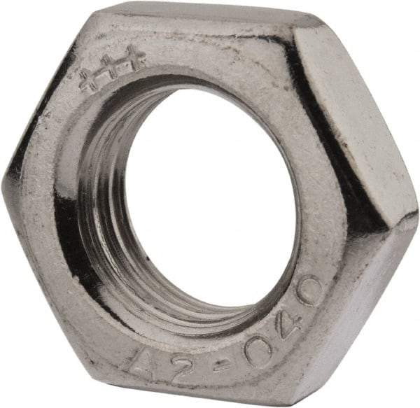 Value Collection - M16x2.00 Metric Coarse Stainless Steel Right Hand Hex Jam Nut - 24mm Across Flats, 8mm High, Uncoated - Americas Industrial Supply