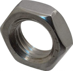 Value Collection - M20x2.50 Metric Coarse Stainless Steel Right Hand Hex Jam Nut - 30mm Across Flats, 10mm High, Uncoated - Americas Industrial Supply