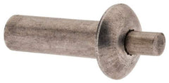 Made in USA - Universal Head Aluminum Alloy Drive Blind Rivet - Stainless Steel Mandrel, 0.297" to 5/16" Grip, 1/4" Head Diam, 0.128" to 0.14" Hole Diam, 0.406" Length Under Head, 1/8" Body Diam - Americas Industrial Supply