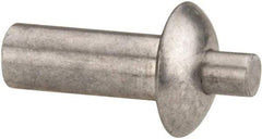 Made in USA - Universal Head Aluminum Alloy Drive Blind Rivet - Aluminum Alloy Mandrel, 0.453" to 1/2" Grip, 1/2" Head Diam, 0.266" to 0.281" Hole Diam, 0.656" Length Under Head, 1/4" Body Diam - Americas Industrial Supply