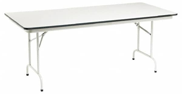 ALERA - 72" Long x 30" Wide x 29" High Stationary Rectangular Folding Table - Light Gray, High Pressure Laminate - Americas Industrial Supply