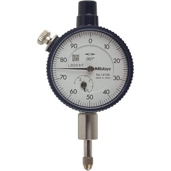 Mitutoyo - 1/4" Range, 0-100 Dial Reading, 0.001" Graduation Dial Drop Indicator - 40mm Dial, 0.1" Range per Revolution, 0.001" Accuracy, Revolution Counter - Americas Industrial Supply