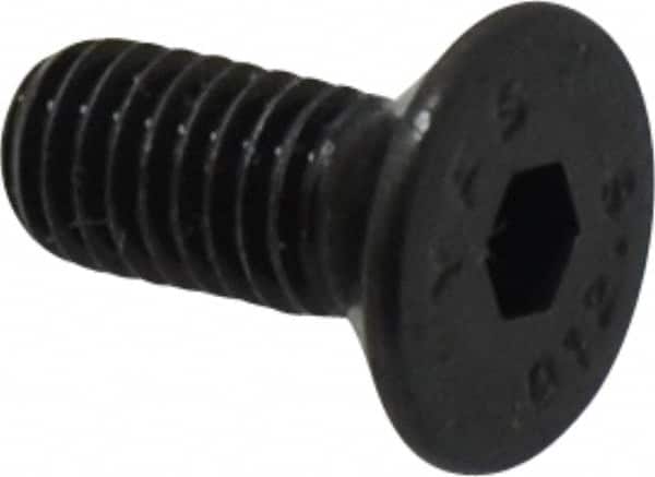 Value Collection - M5x0.80 Metric Coarse Hex Socket Drive, 90° Flat Screw - Grade 12.9 Alloy Steel, Black Oxide Finish, Fully Threaded, 12mm OAL - Americas Industrial Supply