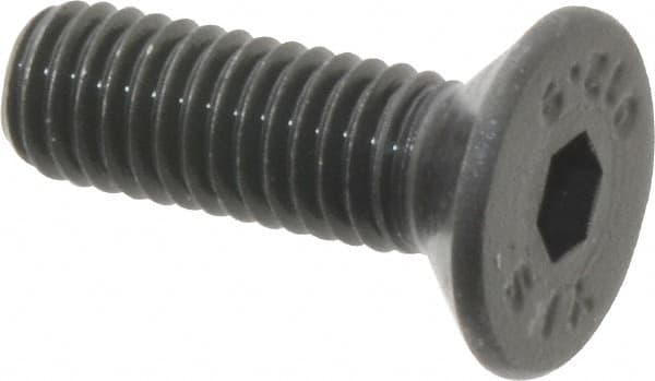Value Collection - M5x0.80 Metric Coarse Hex Socket Drive, 90° Flat Screw - Grade 12.9 Alloy Steel, Black Oxide Finish, Fully Threaded, 16mm OAL - Americas Industrial Supply