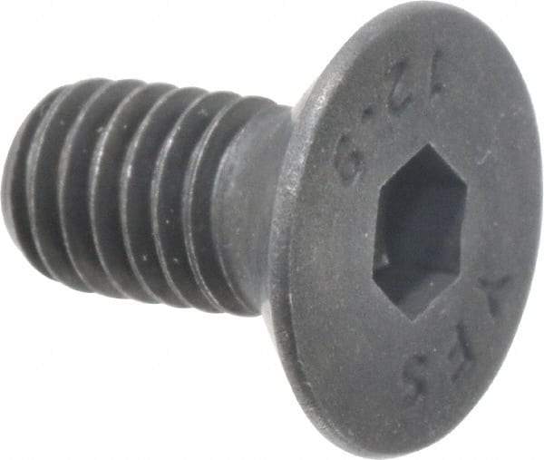 Value Collection - M6x1.00 Metric Coarse Hex Socket Drive, 90° Flat Screw - Grade 12.9 Alloy Steel, Black Oxide Finish, Fully Threaded, 12mm OAL - Americas Industrial Supply