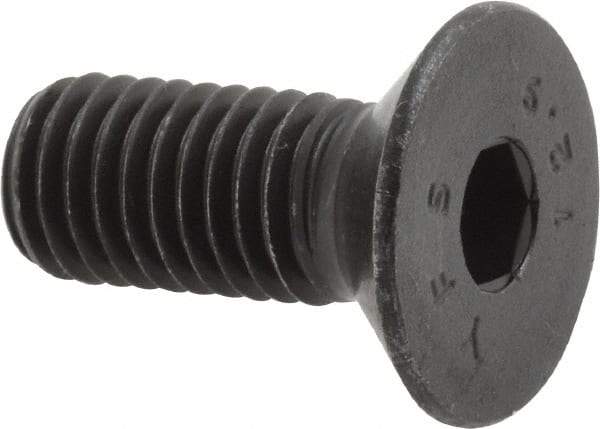 Value Collection - M10x1.50 Metric Coarse Hex Socket Drive, 90° Flat Screw - Grade 12.9 Alloy Steel, Black Oxide Finish, Fully Threaded, 25mm OAL - Americas Industrial Supply