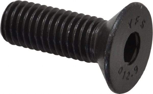 Value Collection - M10x1.50 Metric Coarse Hex Socket Drive, 90° Flat Screw - Grade 12.9 Alloy Steel, Black Oxide Finish, Fully Threaded, 30mm OAL - Americas Industrial Supply