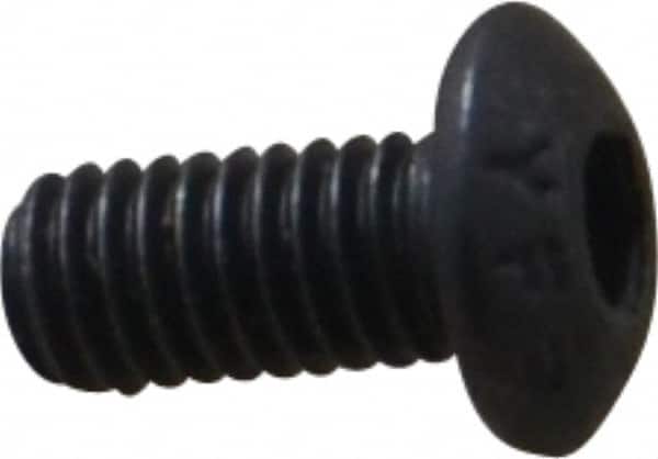 Value Collection - M3x0.50 Metric Coarse Hex Socket Drive, Button Screw - Grade 12.9 Alloy Steel, Black Oxide Finish, Fully Threaded, 6mm Length Under Head - Americas Industrial Supply