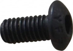Value Collection - M3x0.50 Metric Coarse Hex Socket Drive, Button Screw - Grade 12.9 Alloy Steel, Black Oxide Finish, Fully Threaded, 6mm Length Under Head - Americas Industrial Supply