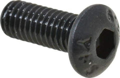Value Collection - M3x0.50 Metric Coarse Hex Socket Drive, Button Screw - Grade 12.9 Alloy Steel, Black Oxide Finish, Fully Threaded, 8mm Length Under Head - Americas Industrial Supply
